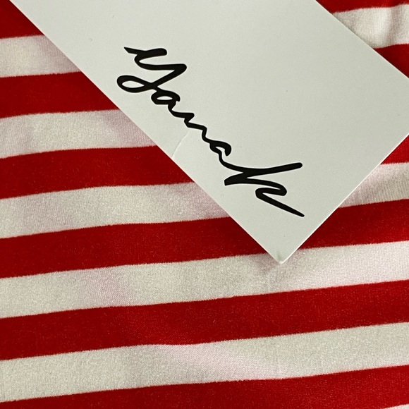 Yana K Ava Tank Top Red/White Stripes Size Large NWT - Picture 3 of 6